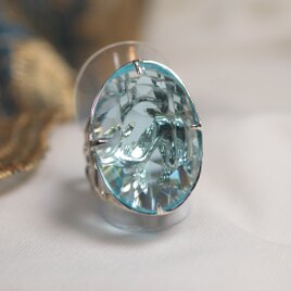 【一点もの】超大ぶりリング（Silver×ガラス　Ver. シンデレラ）