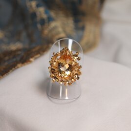 【一点もの】リング（Silver×シトリン　モチーフ金木犀）