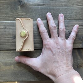 ロールウォレットカスタム(masa-shoさん専用/ナチュラル×イエロー/真鍮金具ver.)