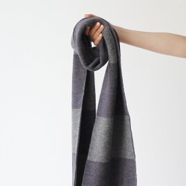 % PERCENT マフラー （ネイビー・グレー）リバーシブル・セルフヒーター・男女兼用