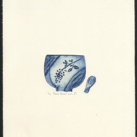 銅版画「茶碗」