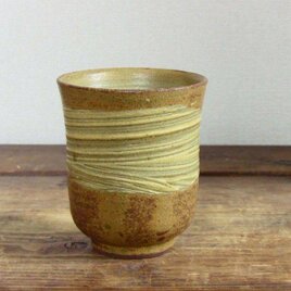 刷毛目文湯呑み（地釉）