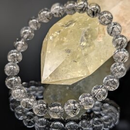 【高品質・金運】ブラックルチルクォーツ  8mm  ブレスレット