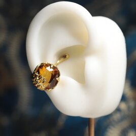 【一点もの】イヤカフ（真鍮×ガラス　マスタードイエロー）