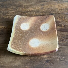 信楽焼 白荒土　穴窯焼成・四方上げ皿 15cm（No2）｜角皿・菓子皿・前菜皿のコピー