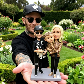 家族記念日 プレゼント 家族写真 記念品 似顔絵 人形 ❤ 大人数 肖像画 写真入り そっくり フィギュア ❤会社 先輩 同僚