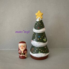 リバーシブルのマトリョーシカ　黄色い星のクリスマスツリー　2人組