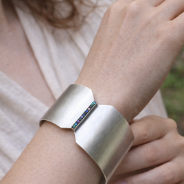 silver螺鈿バングル