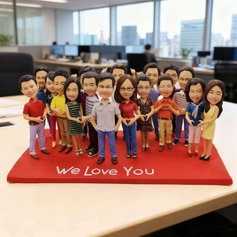 家族記念日 プレゼント 家族写真 記念品 似顔絵 人形 ❤ 大人数 肖像画 写真入り そっくり フィギュア ❤会社 先輩 同僚