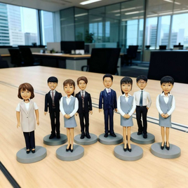 家族記念日 プレゼント 家族写真 記念品 似顔絵 人形 ❤ 大人数 肖像画 写真入り そっくり フィギュア ❤会社 先輩 同僚