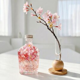 春を彩る桜の置物＆桜ハーバリウム 2点セット