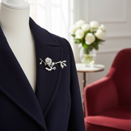 ローズモチーフ ブランチブローチ シルバー【ebro19-2】