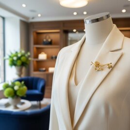 ローズモチーフ ブランチブローチ ゴールド【ebro19-2】