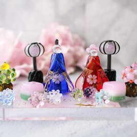 新作！早割(～1/20)2026年ひな祭り⭐︎とんぼ玉ひな人形 ガラスのミニチュア雛人形