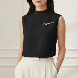 枝モチーフ パールブローチ アンティーク調ゴールド【ebro30】