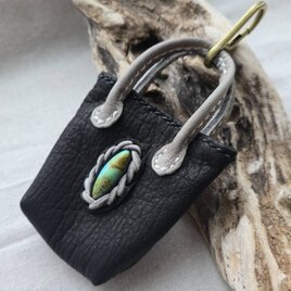 鹿革のミニチュアトート キングマンターコイズ