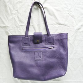 うさぎスカル、ブルーバイオレットのトートバック。