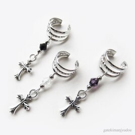 〈７色から選べる〉十字架イヤーカフ