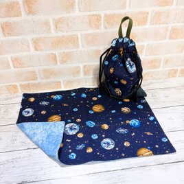 給食２点セット　【宇宙】