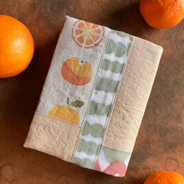 ベンガラ泥染めブックカバー  おミカン