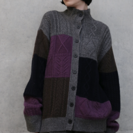 日常に特別な彩りと上質な着心地を届けてくれる配色カーディガン ウールカーディガン ダークグレー251207-2