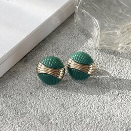YA219-【 AVON 】エイボン・ヴィンテージイヤリング Convertible Jade Green Gold Tone