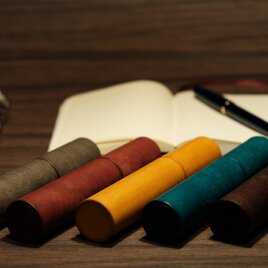 送料無料　イタリアンレザーの1本ペンケース　マルゴー