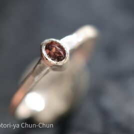 【レアカラージルコン】カンボジア産ファンシーカラージルコン・シルバーリング【蘇芳】