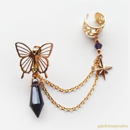 蝶々のイヤリング&イヤーカフ/パープル