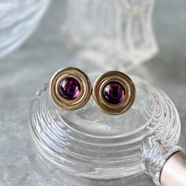 YA221-【 AVON 】エイボン・ヴィンテージイヤリング Amethyst Purple Gold Tone