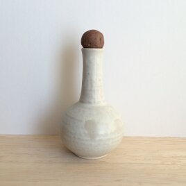 フラスコ型一輪挿し（丸・白）