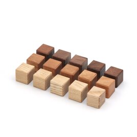 シンプルな木製キューブマグネット〈ミックス15個〉 無垢材の温もり×強力ネオジム磁石 北欧ナチュラル 冷蔵庫やデスク周り