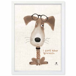 メガネがない　犬　送料無料 　あらゆすお部屋のポスター　イラスト　ポスター　アートポスター　アート/sei検索新着順　3882
