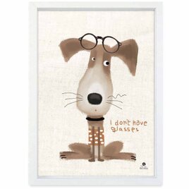 メガネがない　犬　送料無料 　あらゆるお部屋のポスター　イラスト　ポスター　アートポスター　アート/sei検索新着順　3882