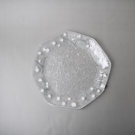 カスミソウの平皿(濃い緑)