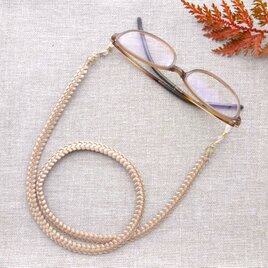 ＊ドイツビーズ&リボンのグラスコード（ベージュ）＊