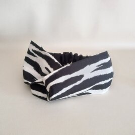 クロスタイプのヘアバンド　ターバン　ゼブラゼブラ　31