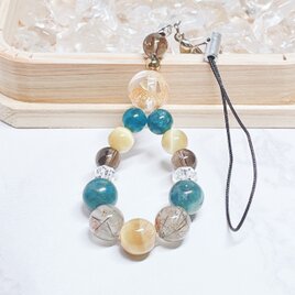 2026年丙午 金運アップや物事の流れを整える心強い相棒◎金龍水晶天然石ストラップ/パワーストーンストラップ｜No.837S