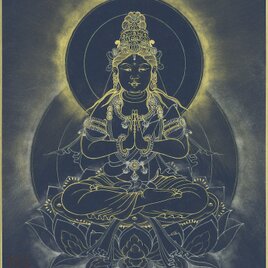 十二支守本尊『普賢菩薩座像』（辰巳守本尊）額縁付