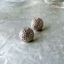 P736-ヴィンテージピアス U.S.A. 1980's Silver-tone Textured Dome