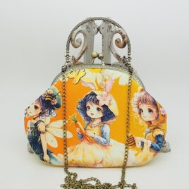 「Honey Baby」がま口バッグ・スマホショルダー・チェーン付き・ポーチ（口金16.5）