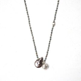 -black Pearl・silver- long pendant