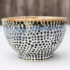 茶碗　黒い点々:中はやじるし