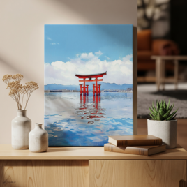 日本風景☆インテリアパネル｜キャンバスパネル｜厳島神社｜アートパネル｜イラスト・ギフト・インテリア・ウォールアート