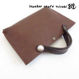 手縫い&特別仕様☆ハンドステッチバッグインにも小さくお出掛け《牛革》ミニマルトート・0515