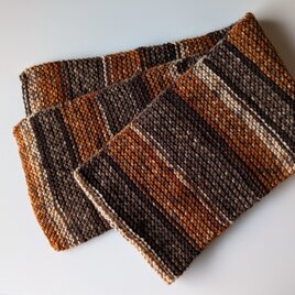 ボーダー柄のミニマフラー　茶系