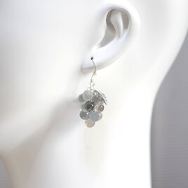 レジンアート　球体の葡萄のピアス〈静かな湖畔〉