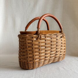 卒業式・入学式にも　ラタン（籐）の手編みカゴバッグ/トート型カゴバッグ 【受注製作】