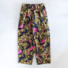 アフリカンワックスプリント　タックパンツ Pink berry