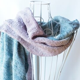 真綿紬☆藍と紫根の２色染め